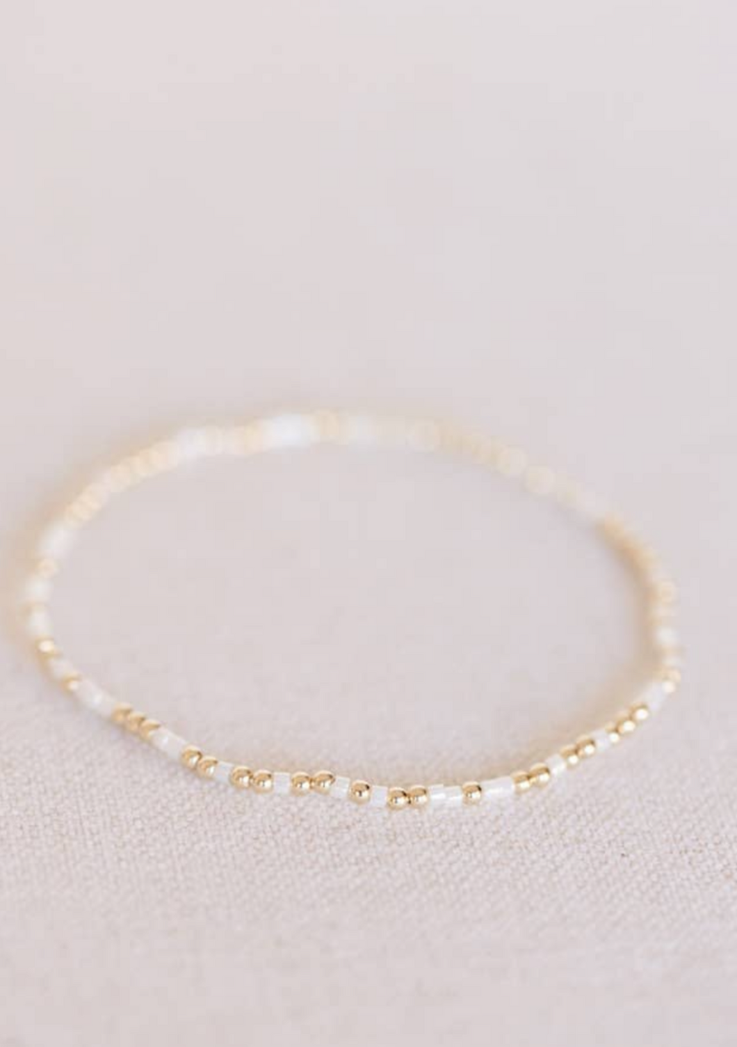 White Bead Bracelet