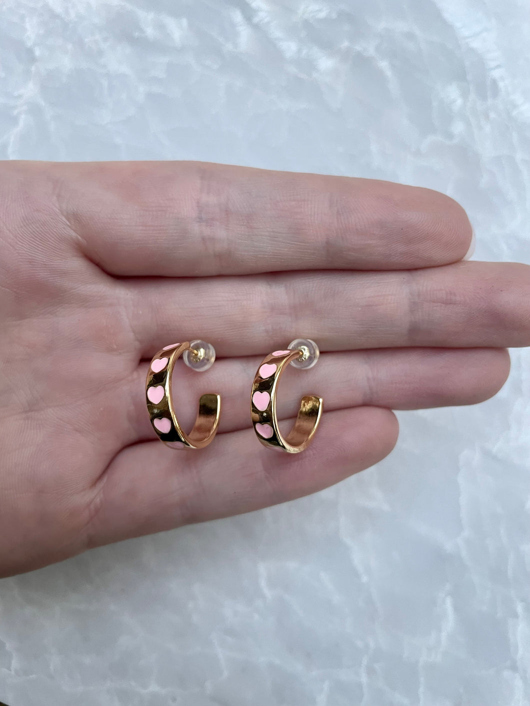 Pink Heart Hoops